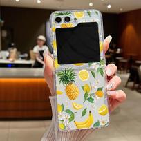 For Samsung Galaxy Z Flip 7 6 5 4 3 Case Cherry Watermelon Fruits Hard Clear Folding Cover For Samsung Z Flip6 Flip5 Flip4 Flip7 For Samsung Z Flip 6 white