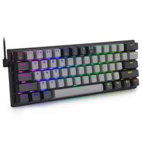 Žaidimų klaviatūra su raudonu tenkeyless JAV anglų kalbos 61 mechaninis klavišas RGB LED kompaktiška Suderinama su klaviatūra Raudoni e-Element jungikliai, išdėstymas, laidinė, klavišai, raudona