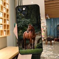 Horse Phone Case For iPhone 11 12 13 14 15 16 Pro MAX 12 13 Mini X XR XS Max Plus Cover Coque iPhone 13 mini black