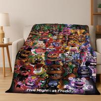 3D F-FNAF Žaidimo Animacinis Flanelinis Antklodė Minkšta Šilta Mėtomoji Antklodė Lovai Miegamajam Kambariui Svetainei Kelionėms Kempingui Piknikui Dovana 75x90cm brown