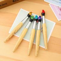 5pcs Kawaii Wooden Ballpoint Pen Creative Ball Pens for Kids Writing Students Children white