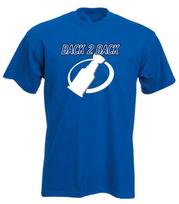 Tampa Bay Lightning Stanley Cup Champions BACK 2 BACK T-Shirt Short and Long XXXL blue