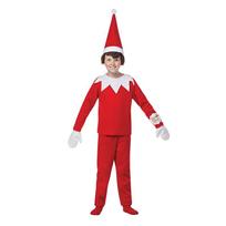 Ryškus patogus 'Elf On The Shelf' kostiumas Kalėdų vakarėliui ir Helovinui Boys,140cm white