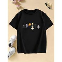 Summer Casual Boys Clothes Cute Sprunk Cartoon Boys T-Shirts Game Incredibox Children'S Tshirt  Toddler T Shirt Short Sleeve Top 140 beige