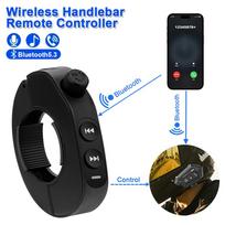 V5.3 Wireless Handlebar Remote Controller Motorcycle Helmet Headset Remote Buttons Handsfree Voice Assistant Kit Waterproof Bluetooth5.3 black