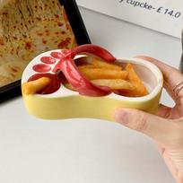 Ceramic French Fries Dish Cute Flip Flops French Fries Plate Cute Ceramic Bowl Flip Flops Shaped Snack Chip Soy Sauce Serving Dish Bowl Plate Red beige