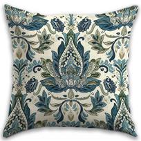 1pc Vintage Boho Botany Print Throw Pillow Cover 18x18 - Green Blue and Black Lea 45X45CM black