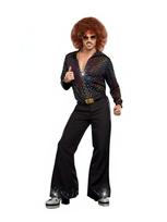 Vintažiniai 70-ųjų 80-ųjų Suaugusiųjų Vyrai Moterys Muzikos Festivalis Retro Disco Drabužiai Helovinas Cosplay Šventė Hipis Pora Kostiumas Karnavalinė Suknelė L black
