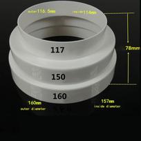 1Pcs Multi Reducer Extractor Fan Pipe Connector For Fan Ventilation Exhaust Duct Durable Fan Pipe 117-150-160mm