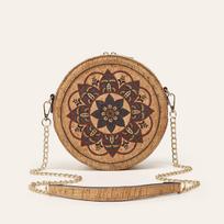 Apvali Kamštinė Kryžmai Nešiojama Rankinė Moterims Bohemiško Stiliaus Vintage Hobo Rankinė Piniginė Sankaba Moteriška Lengva Peties Rankinė Su Reguliuojama Juosta one size beige
