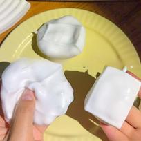 Rankų darbo traškus tofu streso kamuoliukas Fidget žaislas Traškus spaudžiamas kamuoliukas Apvalūs blokeliai Užpildyti ASMR Anti-streso žaislai suaugusiems Vaikams beige