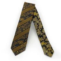 FLORENCEPEC JoJo's Bizarre Adventure Part 6 Stone Ocean Necktie, F.F. (Foo Fighters) Design, Narrow Tie, Yellow, Polyester, Unisex black