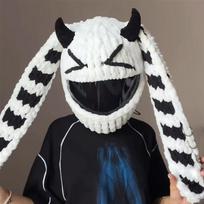 New Plush Motorcycle Helmet Cover for Full Rabbit Plush Helmet Covers for Christmas Gifts Moto Helmet Decoration Accessories D