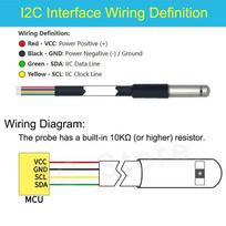 1PCS SHT40 SHT30 SHT20 SHTC3 SHT45 SHT35 SHT31 Digital Temperature Humidity Sensor Stainless Steel I2C Probe with IIC Interface Temperature Humidity