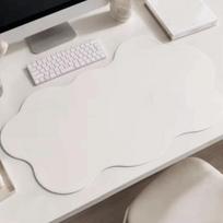 Smooth Surface Irregular Cloud Shaped Desk Pad Non-Slip Versatile Anti Slip Mouse Pad Absorbent Quick-Drying Placemat Gaming 11.81x31.50 in&Round balta