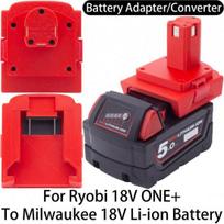 Battery Adapter for Ryobi 18V ONE+ Li-ion tools to Milwaukee 18V Li-ion Battery Adapter Converter Power Tool Accessory