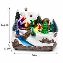 Light Up Rotating Christmas Village Music Box, Musical Snowy Village Tabletop Decoration