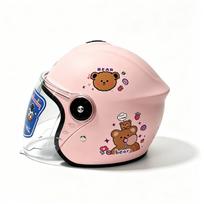 Cross3C Kids' Electric Scooter Helmet - Unisex Cartoon Safety Helmet for Autumn/Winter, Anti-fall and Thickened for Warmth. beige