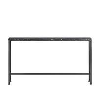 SoBuy konsolinis staliukas su juodu marmuro rašto viršumi ir metaliniu rėmu, 120 x 20 x 65 cm