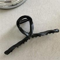 13cm Luxury Wave Liquid Metal Criss-Cross Hair Claw Clip gray