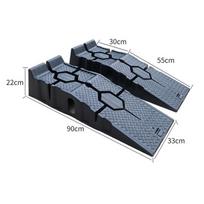 Repair Tool Plastic Threshold Ramp Set Heavy Duty Car Maintenance Ramp Portable Durable Anti Slip Vehicle Bracket 90*33*22cm black