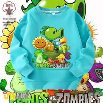 Plants vs Zombies Animacinis Žirnių Šaudytuvas Hoodis - Su Fleece Pamušalu Vyrams, Moterims & Vaikams, Rudens/Žiemos Drabužis 130cm blue