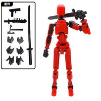 13 Jointed Movable Action Figures Shapeshift Robot 3D Printed Mannequin Character Assemble Toys Parent-children Game Children Presents raudona