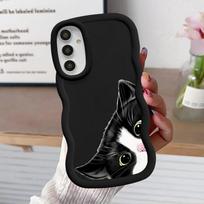 Cute Cat Pattern Case for Samsung Galaxy A21s A11 A12 A52 A14 A13 A15 A16 Soft Phone Cover A23 A06 A03 A53 A33 A04 A22 A05 Galaxy A53 5G black