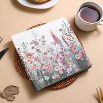 20 vnt./pakelis 33x33cm Popierinės vienkartinės servetėlės su gėlių raštu Stalo servetėlės Vestuvių vakarėlio dekoracija 20pcs white