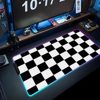 Colorful grid Mouse Pad RGB Gaming Mousepad Big LED Pad PC Desk Mat Luminous Mouse Pad Large Keyboard Mats Table Rug With RGB600x300x3mm gray