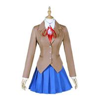Sayori Yuri Natsuki Monika Išskirtinė mokyklinė uniforma Suknelė Cosplay Kostiumas Pilnas komplektas XS gray