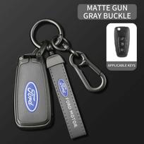 Automobilio sulankstomo rakto dėklas Dangtelis Raktų pakabuko korpusas Ford Ranger C-Max S-Max Focus Galaxy Mondeo Transit Tourneo Custom Automobilio nuotolinio valdymo pulto priedai gray