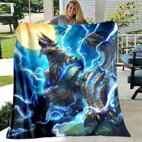 „Monster Hunter“ žaidimo antklodė lovatiesė lova pledas kilimėlis lovatiesė Sofa antklodė pledas antklodė terminės vaikiškos antklodės 100X150CM blue