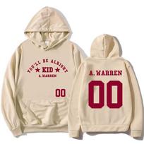 You'll Be Alright, Kid  Hoodies Alex Warren Design Fashion Sweatshirt Long Sleeve Casual Hooded Pullovers Women Men Clothing Top S beige
