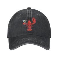 Vintage American Lobster Baseball Caps Unisex Distressed Denim Washed Sun Cap  Outdoor Workouts Unstructured Soft Hats Cap One Size gray