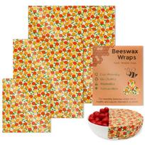 Stylish Beeswaxs Food Wrappers Set of 3 Keeps Food Freshness Naturally Sturdy Cotton Home Accessory for Organization