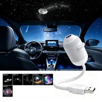 USB Žvaigždėto Dangaus Projektorius Šviesa Romantiška Galaktikos Atmosferos Lempa Automobilio Interjero Dekoras Miegamojo Naktinė Lempa Žvaigždėta Projekcinė Lempa 6 Projector Films