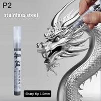 8 Colors Metallic Marker Pen 1Mm Diy Reflective Paint Pen Permanent Gold Silver Marker Touch Up School Model Painting Marking 5 gray