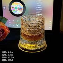 rotating whiskey glass Glowing Coasters Crystal Glass Set Ideal for Banquets, Bars, and Parties Drinking Decor Gift 201-300ml brown