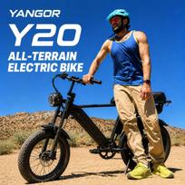 YANGOR Y20 E Bike Fat Tire 20x4in 750W Peak Power 45KM/H Speed 48V 35Ah Dual Battery 210KM Range All-Terrain Electric Bike Full Suspension Mountain