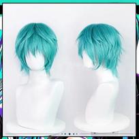 Anime Mikuo Male version Cosplay Costume Green Color Any Size Custom Made Full Set Perfect Custom black jackets with green wigs S gray