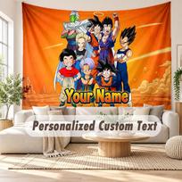 Custom Name Wall Hanging Tapestry,Dragon Ball Decorative Backdrop Tapestry For Dorm Home 130cmx150cm