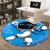 Space Adventure Astro Bot Round Rug for Livingroom,Bedroom, Palyroom, Chair Rug, Area rug, Circle Carpet, Large Size Fan Christmas gift 80cmx80cm