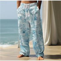Men's 3D Coconut Tree Printed Baggy Casual Trousers,  Elastic Drawstring Waist with Pockets, for Spring Summer Home Outdoor Vacation 7XL balta