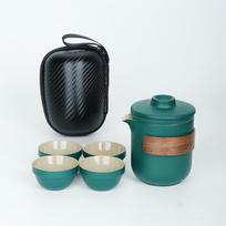 Portable Japanese Kung Fu Tea Pot Black Pottery Travel Tea Set Simple Outdoor Kuaike Cup black
