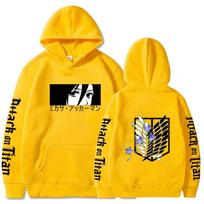 Europos dydžio Attack on Titan Mikasa Ackerman vyriškas džemperis su gobtuvu XXXL yellow