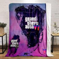 Grand Theft Auto VI Map Design Warm blanket Flannel blanket for bedroom, living room, sofa, and nap sofas 80x120cm(31*47in) black