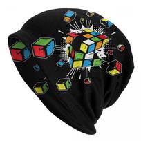 Rubiks Rubiko kubas Matematikos formulė Kepurės su snapeliu Madinga megzta kepurė Moterims Unisex Šilta žiemos Geek Magiška dovana Kepurės su ausimis Kepurės Beanies Hat black