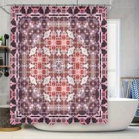 Kaleidoscope Pattern Shower Curtain Pink Black Print Shower Drapes for Bathrooms Decor 90x180cm white