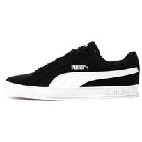 Puma Smash Vulc Retro Versatile Durable Low-Top Skate Shoes Unisex Sneakers Black White 359622-09 37.5 black